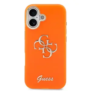 Zadní kryt Guess IML 4G Script Metal Logo pro Apple iPhone 17, oranžová