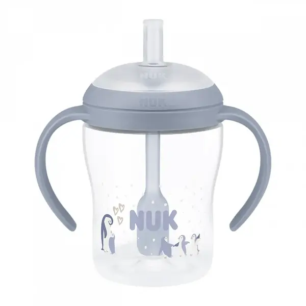 Kojenecká fľaša NUK Perfect Match na učenie so slamkou PENGUIN 150 ml , 20C59199