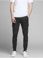 Černé tapered fit kalhoty Jack & Jones Paul