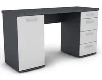 Psací stůl Walter, grafitově šedý/bílý