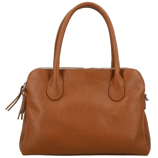 Dámská kožená kabelka na rameno koňaková - Delami Vera Pelle Tyra