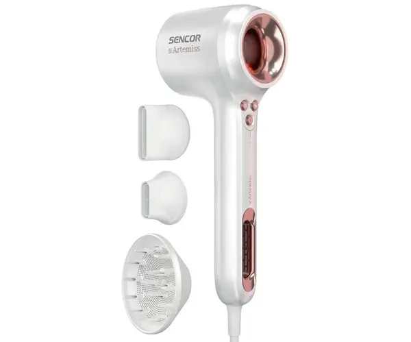 Fén na vlasy s difuzérem Sencor Artemiss High Speed Hair Dryer SHD 9150RS - 1500 W, bílý + dárek zdarma