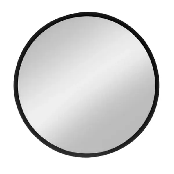 Nástěnné zrcadlo Ring 50 cm, černé kulaté