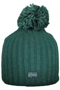 Zelená pletená čepice s bambulí