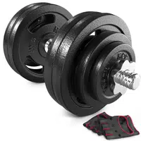 Litinová činka Hop-sport 1x30 kg s rukavicemi