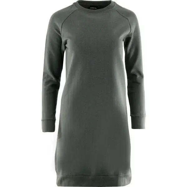 ALPINE PRO OLEGA Dámské šaty s kulatým výstřihem, šedá, velikost