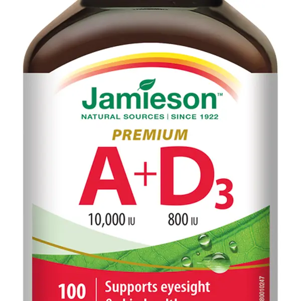 JAMIESON Vitamíny A a D Premium 10000 IU / 800 IU 100 kapslí