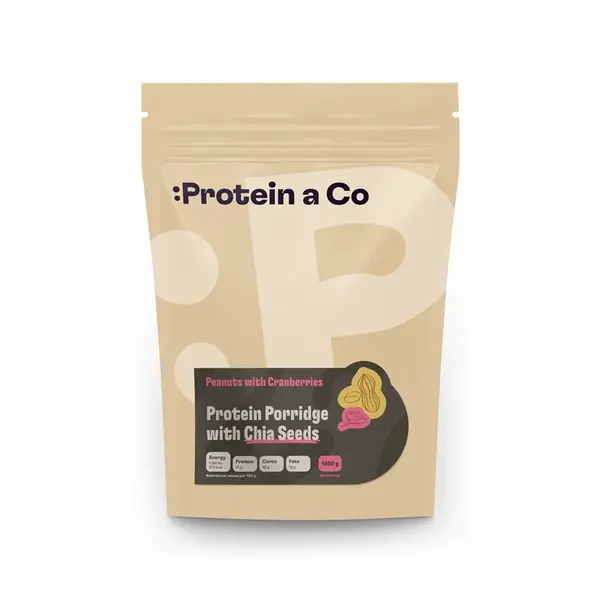 Protein a Co Proteinové kaše s chia 1600 g Arašídy s brusinkami