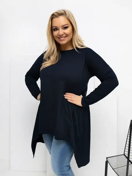 Plus size tunika v námorníckej modrej