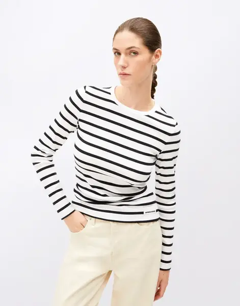 Armedangels Maywaa Stripes 307 white-black L