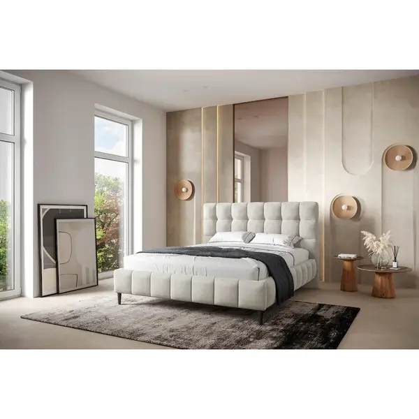 MID.YOU ČALOUNĚNÁ POSTEL, 180/200 cm, béžová