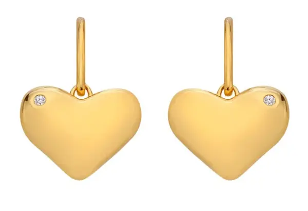 Hot Diamonds Pozlacené visací náušnice s pravými diamanty Jac Jossa Soul DE782