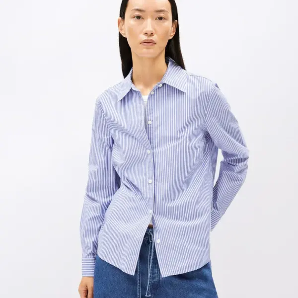 Armedangels Louilaa Striped 3083 white-lapis blue S