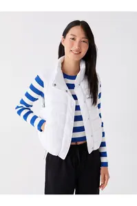 LC Waikiki Lcwk Women's Stand Collar Plain Puffer Vest