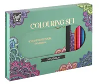 Omalovánková kniha s pastelkami - mandala