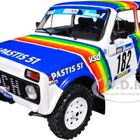 Lada Niva 182 Jean-Pierre Jabouille - Michel Sardou "ParisDakar Rally" (1984) "Competition" Series 1/18 Diecast Model Car by Solido