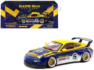 RWB 997 6 Blue Metallic and Yellow with Graphics "FuelFest Tokyo 2023" "Hobby43" Series 1/43 Diecast Model Car by Tarmac Works