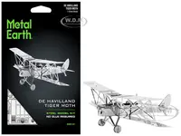 Model Kit De Havilland Tiger Moth Trainer Aircraft (Moderate Difficulty) Steel Model by Metal Earth