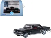 1963 Chevrolet Corvair Coupe Tuxedo Black with Red Interior  1/87 (HO) Scale Diecast Model Car by Oxford Diecast