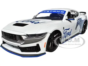 2024 Ford Mustang Dark Horse White with "Mustang Horse Graphics" "Bigtime Muscle" Series 1/24 Diecast Model Car by Jada