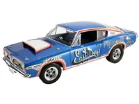 1968 Plymouth HEMI Barracuda Super Stock "East Town - Arlen Vanke" Blue with Graphics Limited Edition to 372 pieces Worldwide 1/18 Diecast Model Car
