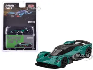 Aston Martin Valkyrie Racing Green Metallic Limited Edition to 3960 pieces Worldwide 1/64 Diecast Model Car by Mini GT