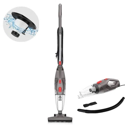 MOOSOO LT450 4-in-1 Corded Stick Vacuum Cleaner 15kPa Powerful Suction 0.8L Dust Cup 4 Stages Filtration Self-standing