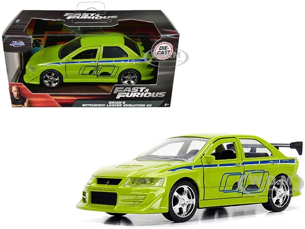 Brians Mitsubishi Lancer Evolution VII Green "Fast &amp; Furious" Movie 1/32 Diecast Model Car by Jada