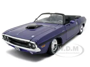 1970 Dodge Challenger R/T Convertible Purple 1/24 Diecast Model Car by Maisto