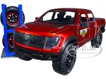 2011 Ford F-150 SVT Raptor Pickup Truck Candy Red Metallic "Mickey Thompson Tires &amp; Wheels" with Extra Wheels "Just Trucks" Series 1/24 Diecast M