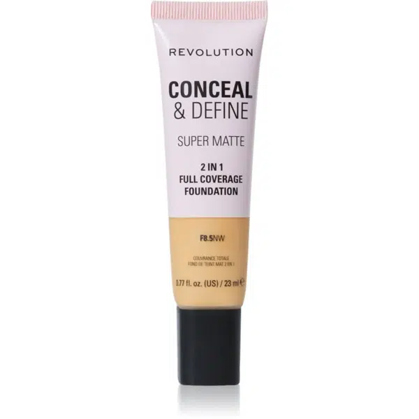 Makeup Revolution Conceal & Define matující make-up odstín F8.5NW 23 ml