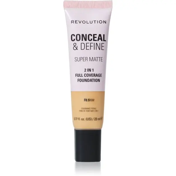 Revolution Conceal & Define matující make-up odstín F8.5NW 23 ml