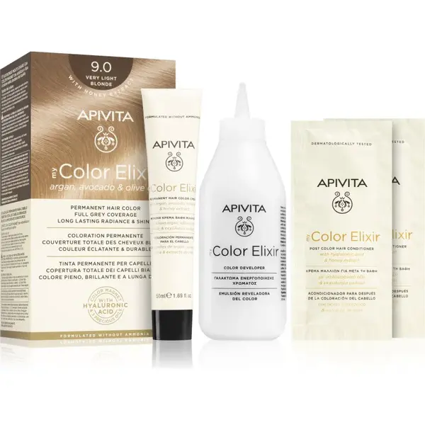 Apivita My Color Elixir barva na vlasy bez amoniaku odstín 9.0 Very Light Blonde 1 ks