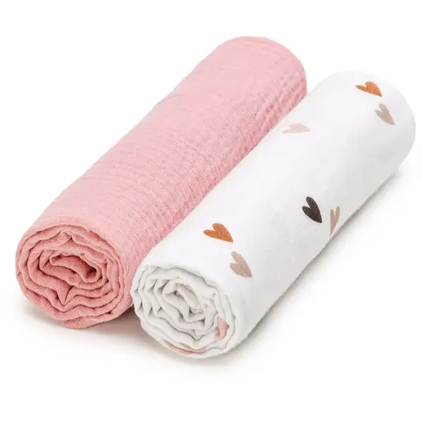 T-TOMI BIO Muslin Diapers látkové pleny Love 65 x 65 cm 2 ks