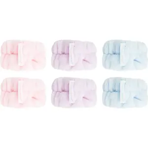 Brushworks Pastel Microfibre Wrist Wash Bands náramky proti stékající vodě při mytí obličeje 6 ks