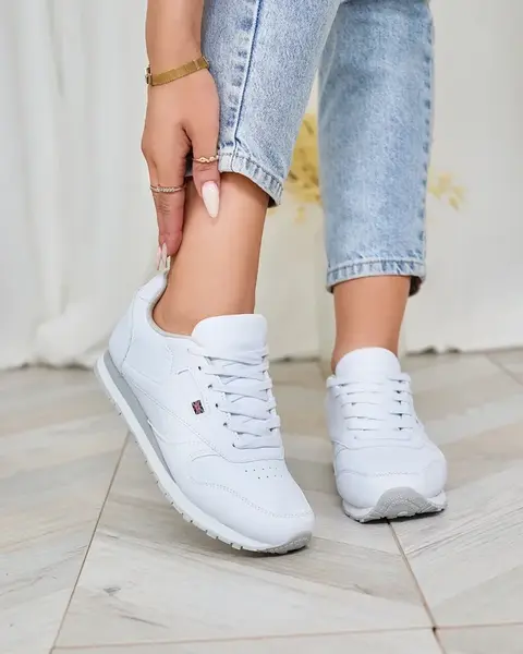 Resti Classic Women's White and Gray Sports Shoes Reurabos