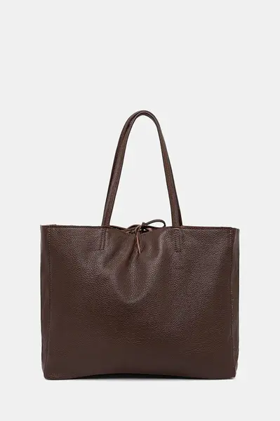 Kožená kabelka Answear Lab vínová barva