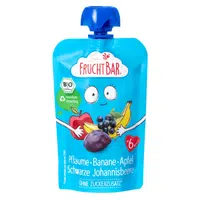 FRUCHTBAR BIO Ovocná kapsička s jablkem, banánem, švestkou a černým rybízem 100 g