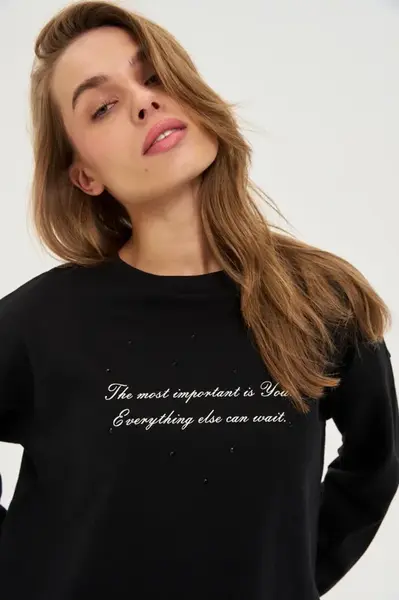 Marisse WOMEN'S SWEATSHIRT Z-BL-4805 BLACK