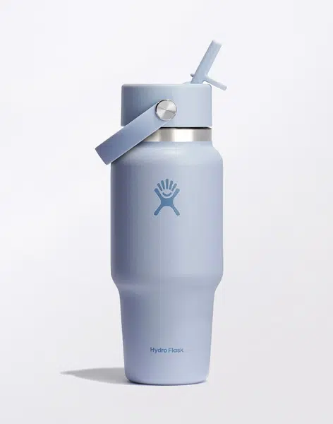 Hydro Flask Wide Mouth Travel Bottle with Flex Straw Cap 24 oz (710 ml) Surf