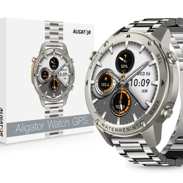Aligator Watch GPS stříbrná