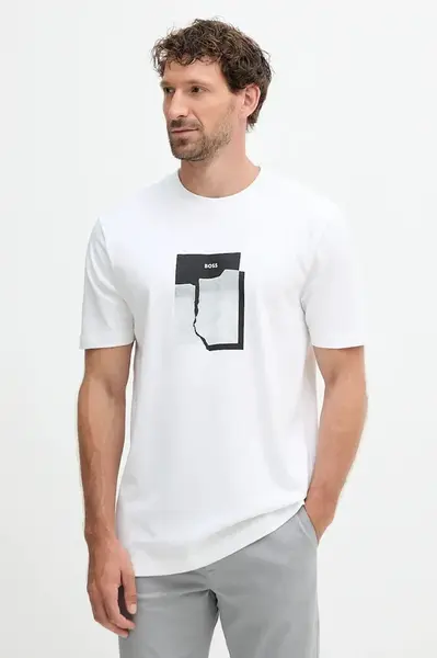 Bavlněné tričko BOSS Orange Te_brokenice