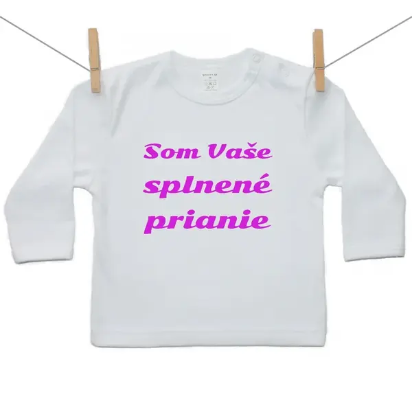 Boodyy Tričko s dlhým rukávom Splnené prianie Ružová 134 (8-9 rokov)