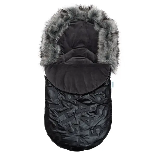 Luxusný fusak s kožušinkou New Baby čierny , 20C50002