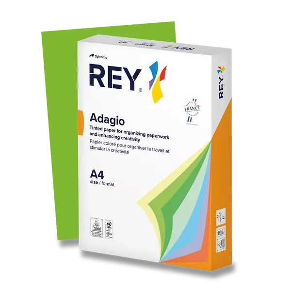 Barevný papír Rey Adagio, intenzivní sytost, 500 listů - tmavě zelený