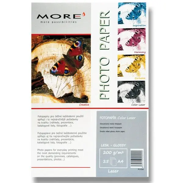 Lesklý fotopapír More Color Laser - A4, 25 listů, lesklý