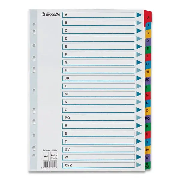 Rozlišovač Esselte Mylar - A - Z, 20 listů