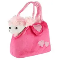 Pes/Pejsek v kabelce/tašce růžové plyš v sáčku