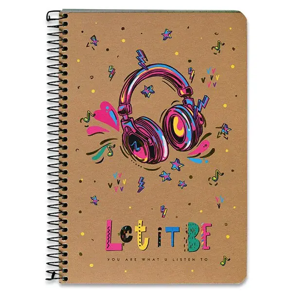 Kroužkový blok Shkolyaryk FOXtrot - A5, čtverečkovaný, 96 listů, mix motivů