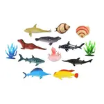 Mořská zvířátka s doplňky plast 13ks